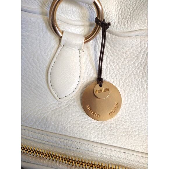 Sigrid Olsen White Leather Shoulder Bag Light Blue Lining Pre-Owned - Picture 15 of 16